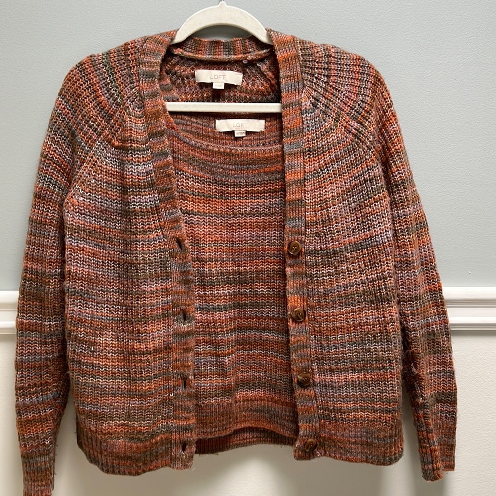 XS Ann Taylor Loft sweater tank and cardigan